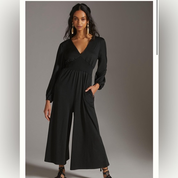Anthropologie Cartonnier Women’s Wide-Leg Whitney Jumpsuit Black Size 6